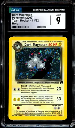 CGC 9 MINT Dark Magneton 11/82 SWIRL HOLO RARE Team Rocket Pokemon Card 003 - Image 2