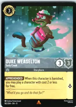 Disney Lorcana Duke Weaselton Surly Crook Winterspell Rare #182/204 NM - Image 1