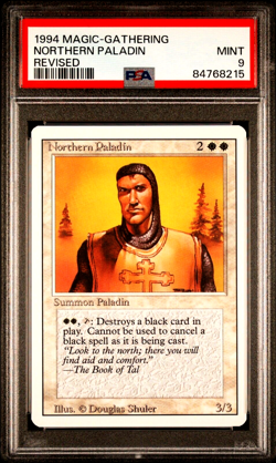 1994 MtG Magic the Gathering Revised Northern Paladin PSA 9 Only 7 Graded Higher - Image 1