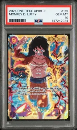 One Piece Monkey D. Luffy OP09-119 SEC Emperors in the New World JAP PSA 10 - Image 1