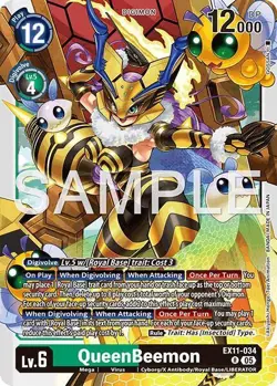 Digimon Card Game Single QueenBeemon Rare Dawn of Liberator EX11-034 R NM - Image 1