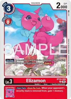 Digimon Card Game Elizamon Uncommon Time Stranger BT24-008 C - Image 1