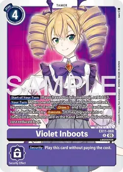 Digimon Card Game Single Violet Inboots Rare Dawn of Liberator EX11-068 R NM - Image 1