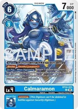 Digimon Card Game Calmaramon Uncommon Time Stranger BT24-023 U - Image 1