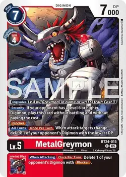 Digimon Card Game MetalGreymon Common Time Stranger BT24-015 C - Image 1