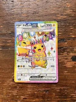 Pokemon Pikachu Ultra Rare Holo Card 219/191 Surging Sparks - Image 1