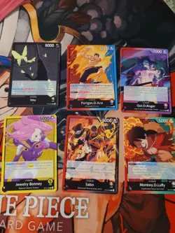 6x One Piece Card OP-13 Carrying On His Will Leaders Complete Set English - Image 1