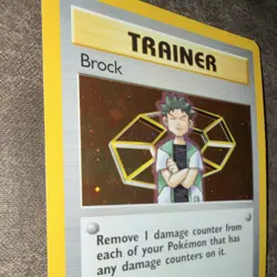 Pokemon Brock Gym Heroes Holo Rare Unlimited Trainer 015/132 2000 Card - Image 2