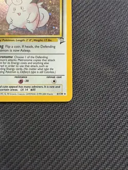 Clefairy 6/130 Holo Rare SWIRL Base Set 2 Pokemon Card - MP - Image 3