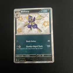 Pokemon TCG Bisharp Paldean Fates Shiny Rare Card 186/091 - Image 1