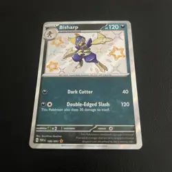 Pokemon TCG Bisharp Paldean Fates Shiny Rare Card 186/091 - Image 2