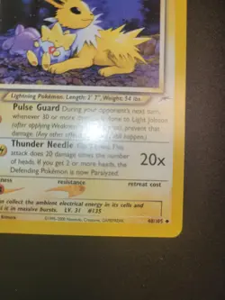 Light Jolteon - 48/105 - Pokemon Neo Destiny 1st Edition Rare Card WOTC LP - Image 3