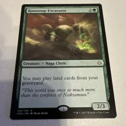 Wizards of the Coast MTG Ramunap Excavator HOU Rare 129 Green Naga Cleric 2/3 - Image 2