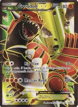 The Pokemon Company Groudon EX Full Art Ultra Rare Holo 150/160 XY 180 HP - Image 1