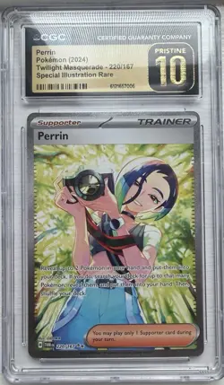 Pokemon TCG Trainer SIR Perrin Twilight Masquerade 220/167 CGC Pristine 10 - Image 1
