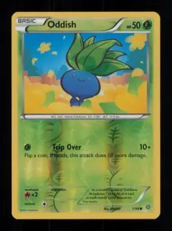 REVERSE HOLO ODDISH COMMON 1/98 LP POKEMON - Image 1