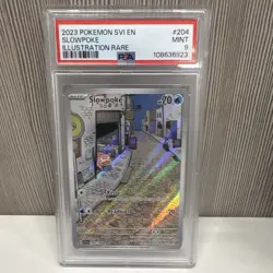 Pokemon Scarlet & Violet Slowpoke 204/198 Illustration Rare Holo PSA 9 - Image 1