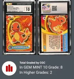 CGC 10 Charmander Pokemon: Topps: Advanced Challenge - Image 1
