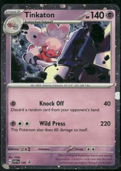 Pokemon - Tinkaton SVP 140 Promo Cosmos Holo LP+ - Image 1