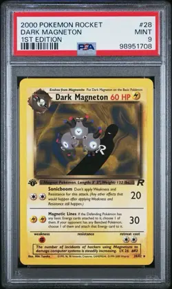 2000 POKEMON ROCKET DARK MAGNETON 1ST EDITION PSA #28 MINT 9 VINTAGE ! - Image 1