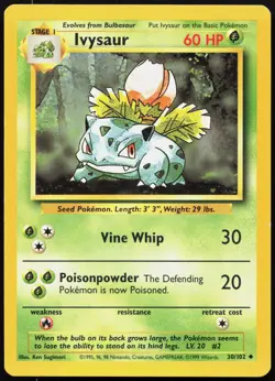 IVYSAUR 30/102 UNCOMMON BASE SET UNLIMITED POKEMON LP - Image 1