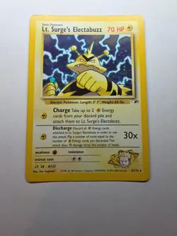 Lt. Surge's Electabuzz 6/132 Pokemon TCG Gym Heroes Unlimited Holo Rare LP - Image 1