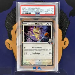 💎PSA 10 GEM MINT 2025 Pokemon Destined Rivals TEAM ROCKET'S MEOWTH #149 Promo - Image 2