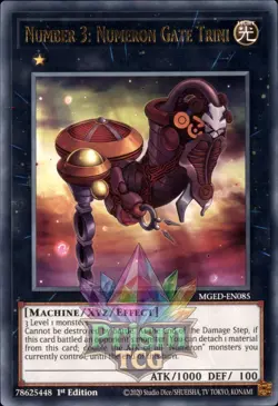 1st ed Number 3: Numeron Gate Trini rare MGED-EN085 Yugioh - Image 1