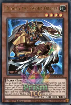 1st ed Mudora the Sword Oracle ultra rare MAMA-EN026 Yugioh - Image 1