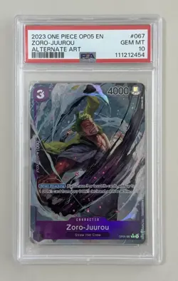 PSA 10 One Piece Zoro-Juurou OP05-067 Alt Art Awakening Of The New Era - Image 1