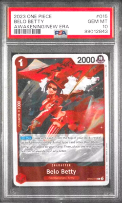 PSA 10 GEM MINT BELO BETTY ONE PIECE OP05-015 AWAKENING OF THE NEW ERA NEW - Image 1