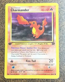Charmander 50/82 1st Edition Team Rocket Common Pokemon Card. - Image 1