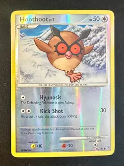 Hoothoot 85/130 Diamond & Pearl Base Set Pokemon Card Reverse Holo Common- Lp/Mp - Image 1