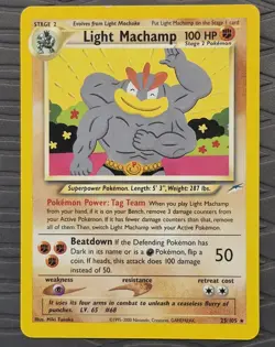 Light Machamp 25/105 Neo Destiny Pokemon Card MP - Image 1