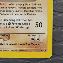 Light Machamp 25/105 Neo Destiny Pokemon Card MP - Image 4