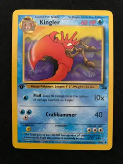 Kingler 1st edition 38/62 Fossil Set | Near Mint (NM) - vintage Pokemon card TCG - Image 1