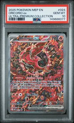 2025 POKEMON MEP EN-ME BLACK STAR PROMO #024 ORICORIO EX PSA 10 - Image 1