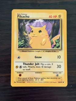 Pikachu 27/53 Wotc Promo Regular Basic HP30 Pokemon TCG Card English - Image 1