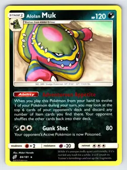 Alolan Muk 84/181 2019 Sun & Moon Team Up Pokemon Card TCG Non Holo Rare - Nm - Image 1