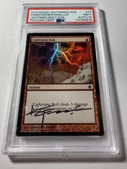 Lightning Bolt #17 Autographed Foil PD2 PSA 7 Card PSA 10 Auto - Image 1
