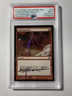 Lightning Bolt #17 Autographed Foil PD2 PSA 7 Card PSA 10 Auto - Image 2