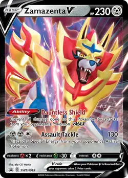 Zamazenta V SWSH019 Black Star Promo Pokemon Card NM - Image 1