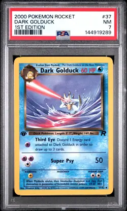2000 POKEMON ROCKET 1ST EDITION #37 DARK GOLDUCK PSA 7 - Image 1