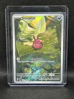 Pokemon TCG NM Venipede 132/086 Illustration Rare Holo Black Bolt English - Image 1