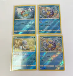 Pokemon Squirtle 22/181 & 24/181 Wartortle Reverse Holo SM Team Up Lot of 4 - Image 1