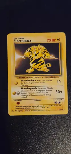 Electabuzz 20/102 Rare Base Set Unlimited Pokemon LP - 1 - Image 1