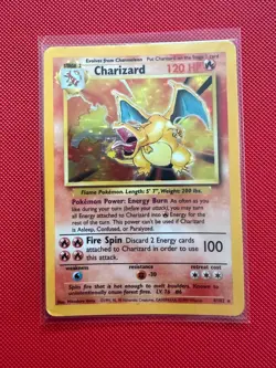 Pokemon TCG, damaged, Charizard 4/102 Base Set Holo plus a Base Set collection - Image 1