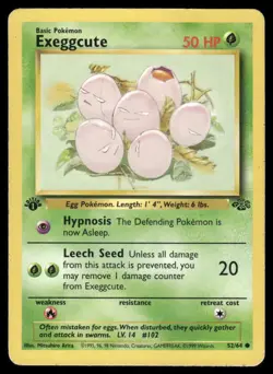 Pokemon Cards Exeggcute 52/64 1st Edition Jungle WOTC Common MP - Image 1