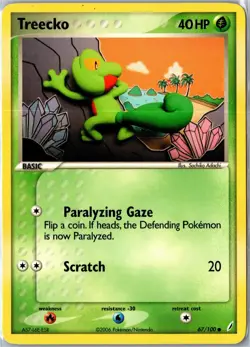 Pokemon Card - Treecko 67/100 Crystal Guardians Common Lightly Played - Image 1