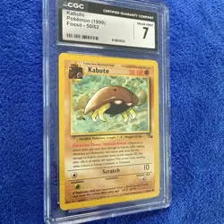 1999 POKEMON FOSSIL 1ST EDITION #50 KABUTO CGC 7 - Image 2